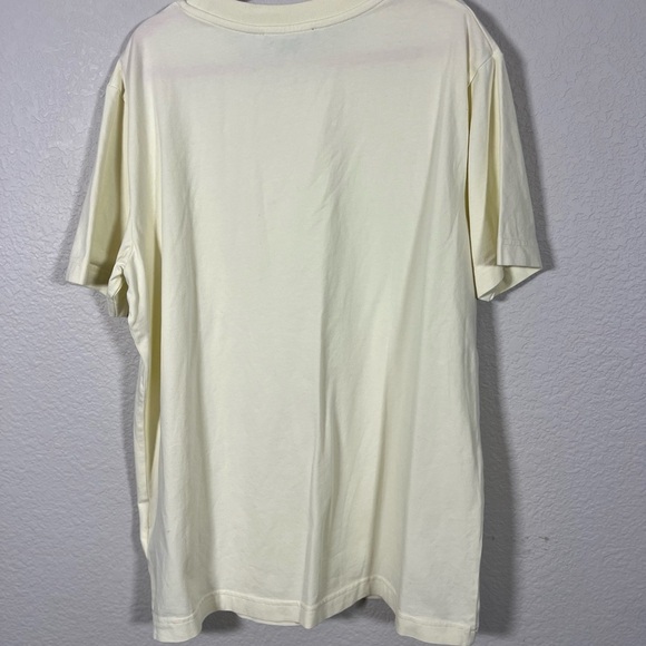 NWT Acne Ivory Light Yellow Top with Embroidered Face Patch Small - Picture 5 of 5